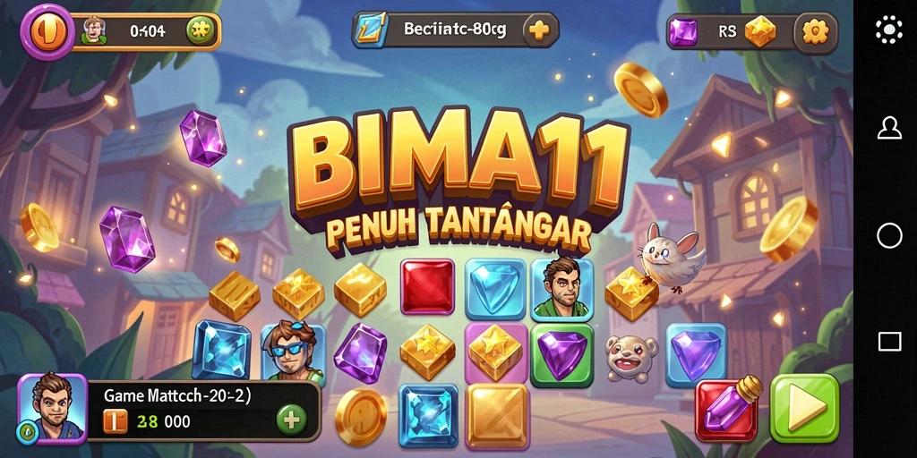 Tampilan gameplay BIMA11 yang menarik dan penuh warna.