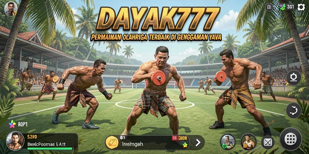 Screenshot menunjukkan keseruan pertandingan olahraga dalam DAYAK777.