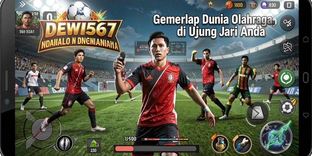 Screenshot utama DEWI567 menampilkan aksi seru dalam pertandingan olahraga.