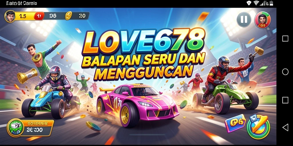 Tampilan gameplay LOVE678 yang menegangkan di lintasan balapan.