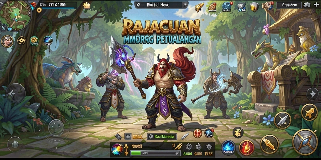 Tangkapan layar gameplay RAJACUAN menunjukkan aksi pertempuran yang mendebarkan.
