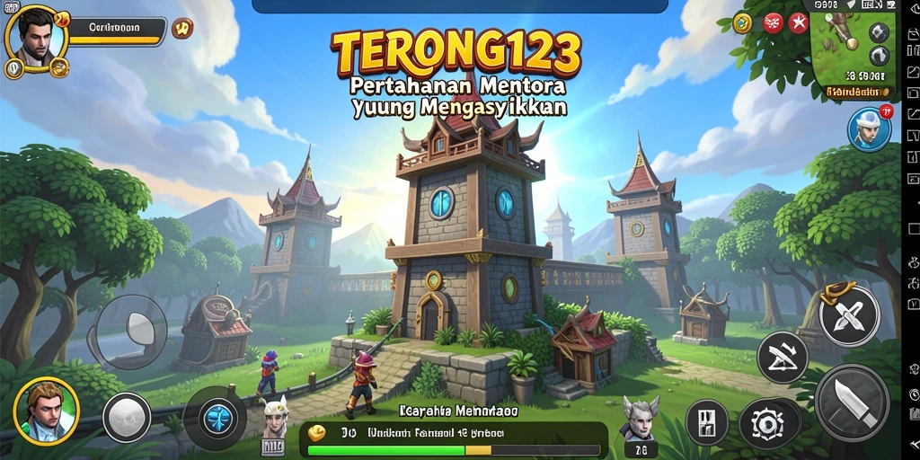 Tampilan gameplay menarik dari game Tower Defense TERONG123.