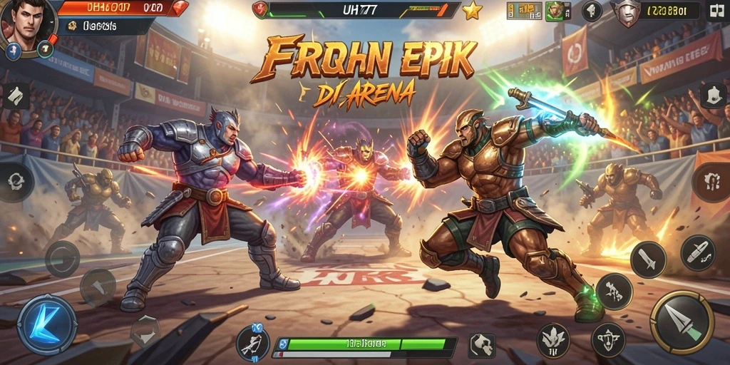 Screenshot UH77 menunjukkan aksi pertarungan yang mendebarkan.